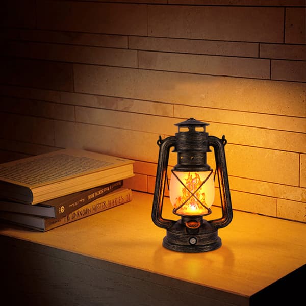 OBOSOE Campinglampa USB Uppladdningsbar – Retro LED Tältlykta, Bärbar Hästlykta i Fotogenstil med 3 Ljuslägen för Utomhusbruk