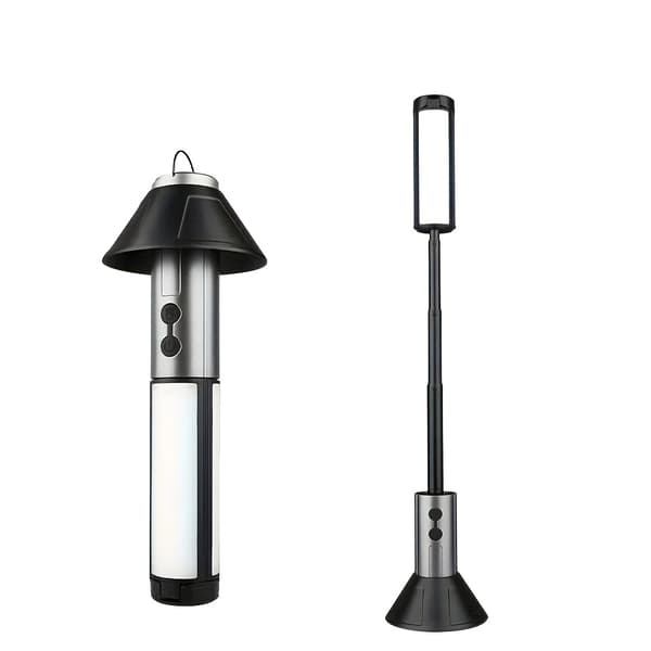 Telescopisk Camping Lommelygte, 3000mAh Batteri, Type-C Opladning, 270° Justerbar Vinkel,grå 1pcs