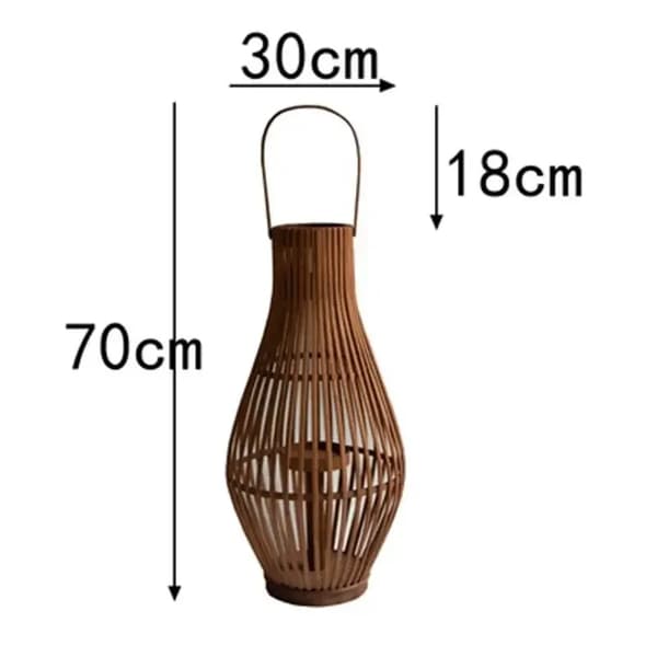 Bambu-lampa, 30 cm bredd, 63 cm höjd, klassisk/postmodern stil,A-Ingen ljuskälla-S