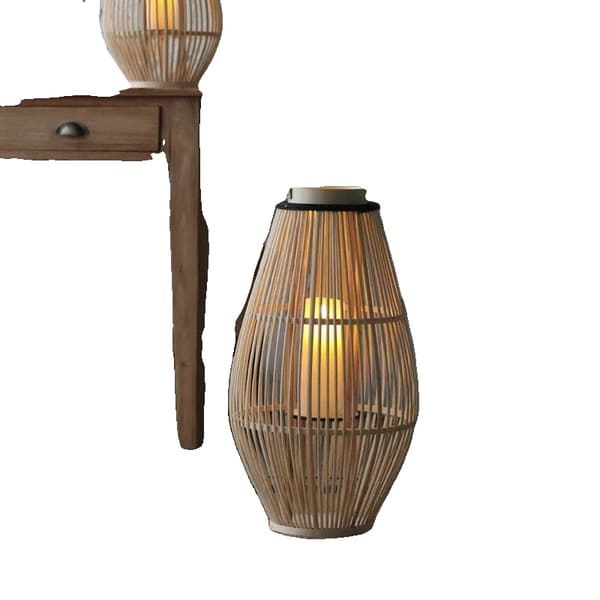 Bambuslanterne, 30 cm bredde, 63 cm højde, klassisk/post-moderne stil,B-Batteri lys-L