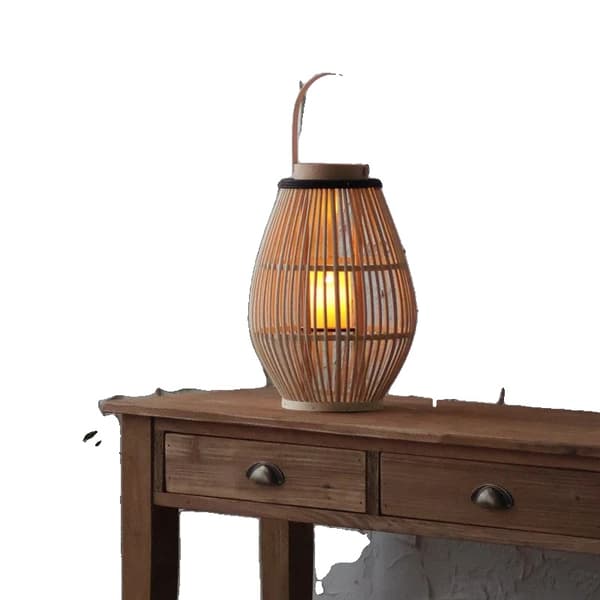 Bambuslanterne, 30 cm bredde, 63 cm højde, klassisk/post-moderne stil,B-Batteri lys-S