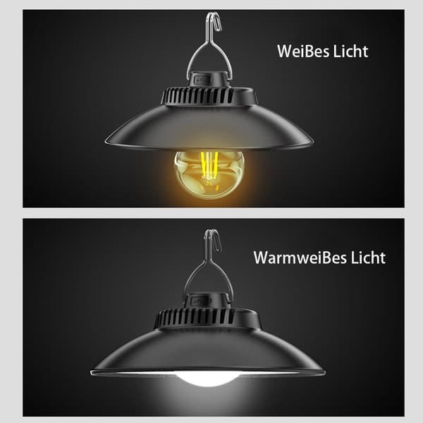 Lollanda Genopladelig retro LED havelampe – camping- og teltlampe med USB-opladning, bærbar med hængekrog