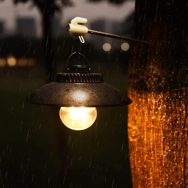 Lollanda Genopladelig retro LED havelampe – camping- og teltlampe med USB-opladning, bærbar med hængekrog