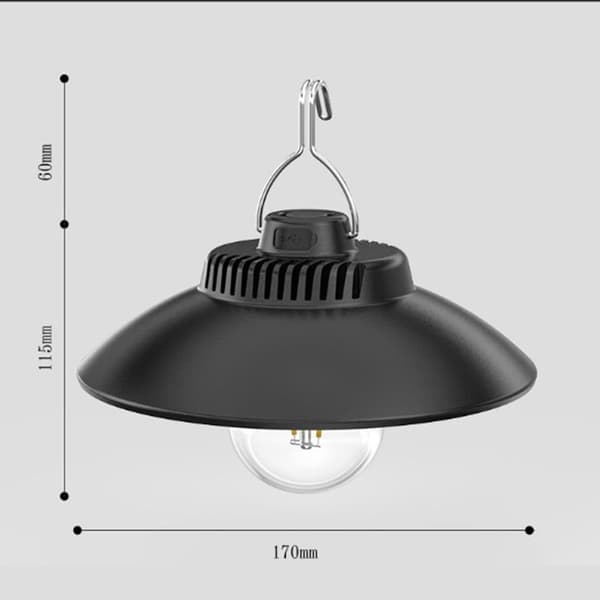Lollanda Genopladelig retro LED havelampe – camping- og teltlampe med USB-opladning, bærbar med hængekrog