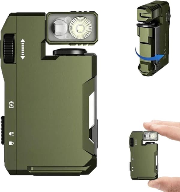 OBOSOE G5 EDC lommelygte 400 lumen, genopladelig, 3 hastigheder, kompakt til udendørs brug
