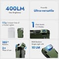 Miniatyrbillede 2 af 6: OBOSOE G5 EDC lommelygte 400 lumen, genopladelig, 3 hastigheder, kompakt til udendørs brug