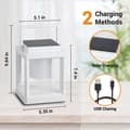 Miniatyrbillede 4 af 9: Bomclap Udendørs Solcellelys - IP44 Vandtæt Campinglanterne Med 3 Lystilstande & USB-opladning LED Campinglys Havelys