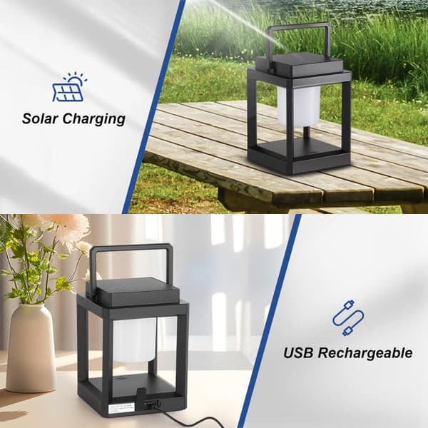 Bomclap Udendørs Solcellelys - IP44 Vandtæt Campinglanterne Med 3 Lystilstande & USB-opladning LED Campinglys Havelys
