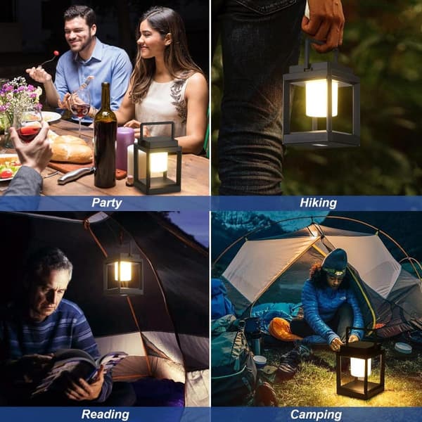 Bomclap Udendørs Solcellelys - IP44 Vandtæt Campinglanterne Med 3 Lystilstande & USB-opladning LED Campinglys Havelys
