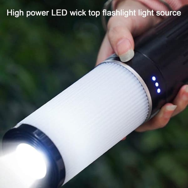 OBOSOE Campinglampe Lanterne / Teltlampe - Lampe til campingpladsen - 4-i-1 RGB Udendørs Lampe med 9 LED-lystilstande, Genopladelig Campinglampe