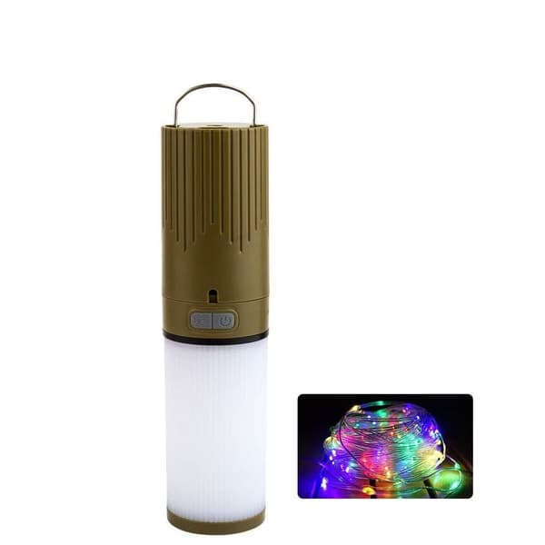 OBOSOE Campinglampe Lanterne / Teltlampe - Lampe til campingpladsen - 4-i-1 RGB Udendørs Lampe med 9 LED-lystilstande, Genopladelig Campinglampe