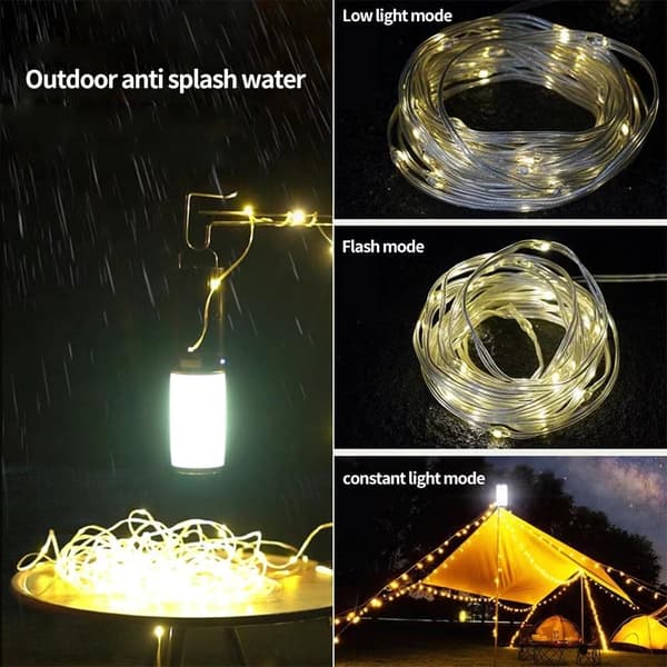 OBOSOE String Light til telt – 10 meter udendørs campinglys campinglampe lanterne / teltlampe - lampe til camping