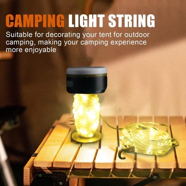 OBOSOE String Light til telt – 10 meter udendørs campinglys campinglampe lanterne / teltlampe - lampe til camping
