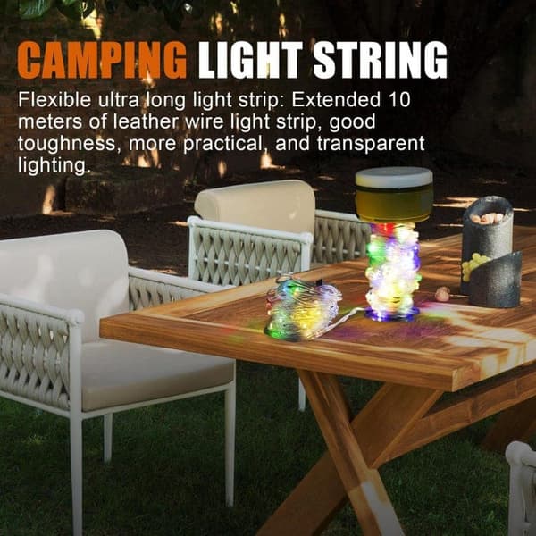 OBOSOE String Light til telt – 10 meter udendørs campinglys campinglampe lanterne / teltlampe - lampe til camping