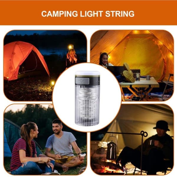 OBOSOE String Light til telt – 10 meter udendørs campinglys campinglampe lanterne / teltlampe - lampe til camping
