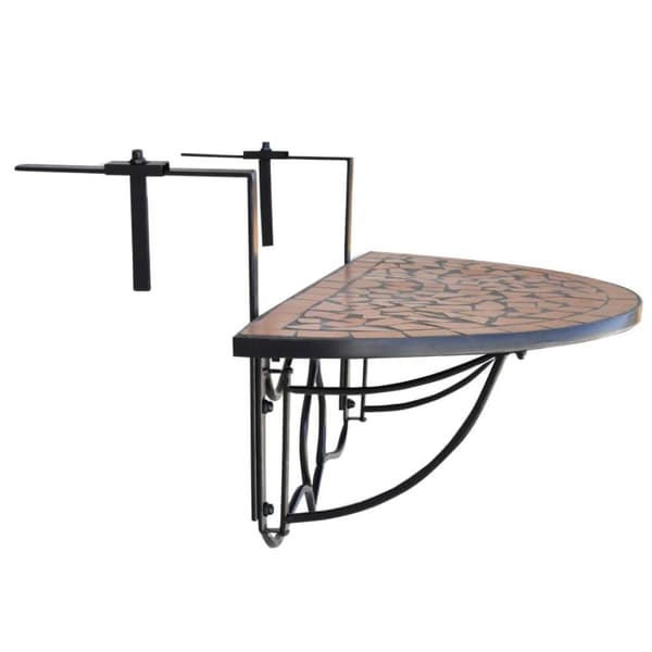 vidaXL Hängande balkongbord terrakotta och mosaik