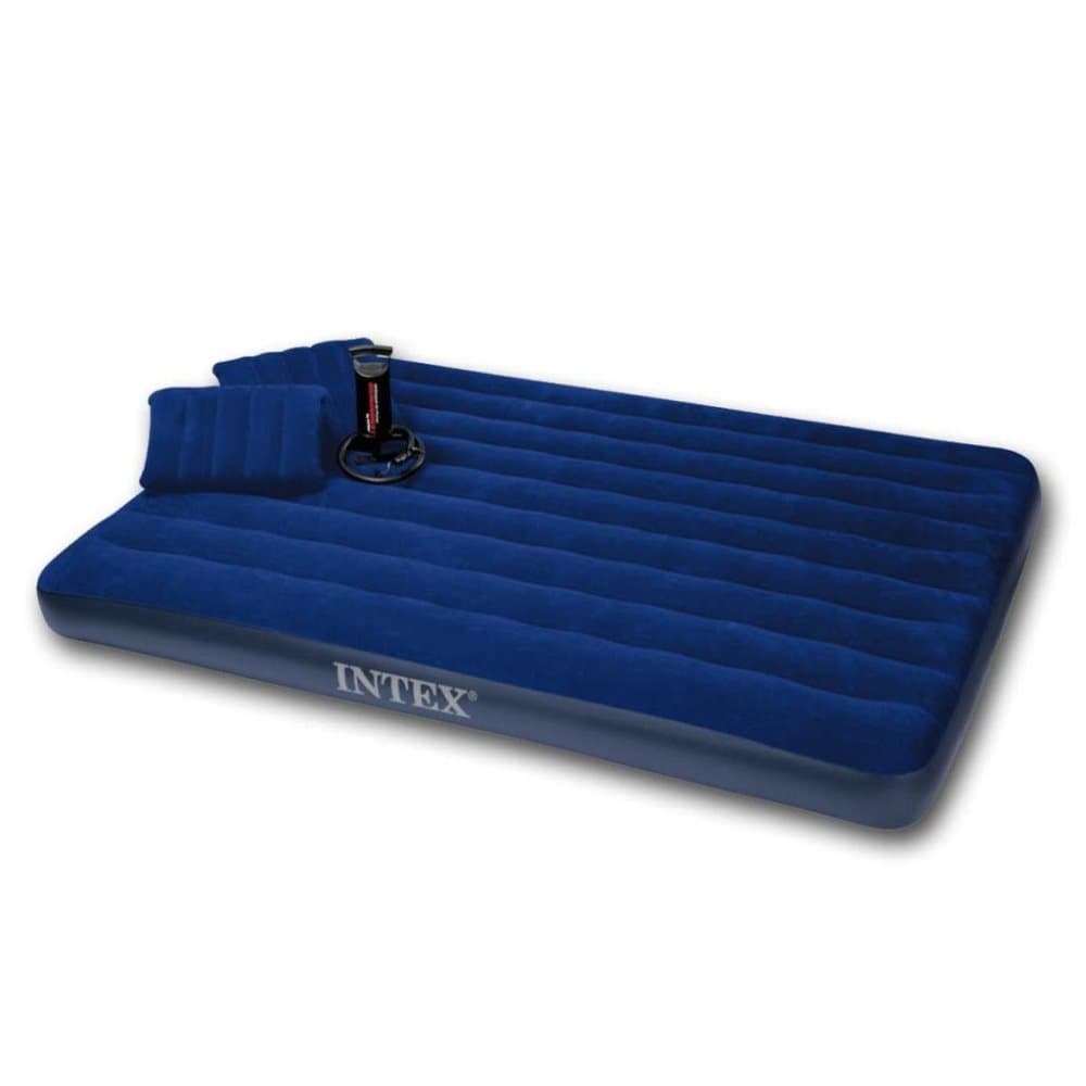Intex 401448 luftmadrassæt med 2 puder og Dobbelt håndpumpe, Queen