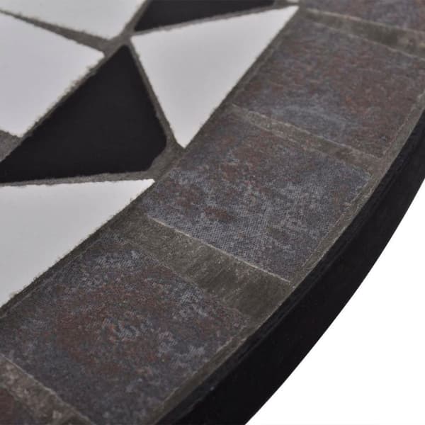 vidaXL Bistrobord svart og hvitt 60 cm mosaikk
