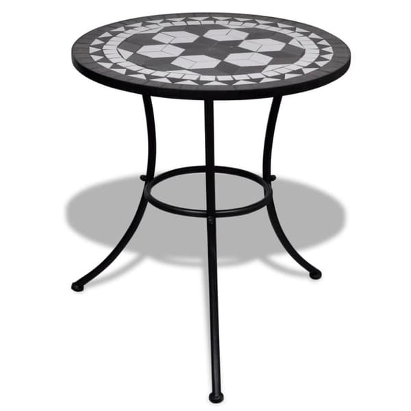 vidaXL Bistrobord svart og hvitt 60 cm mosaikk