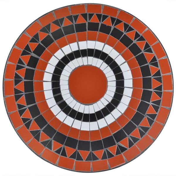 vidaXL Caféset terrakotta och vit 60 cm mosaik