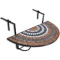 Pikkukuva 1 / 7: vidaXL Roikkuva parvekepöytä terrakotta ja valkoinen mosaiikki