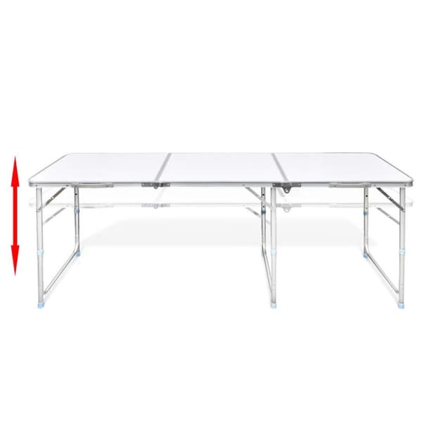 vidaXL Kokoontaittuva retkipöytäsarja korkeussäätö 6-jakkaraa 180x60cm