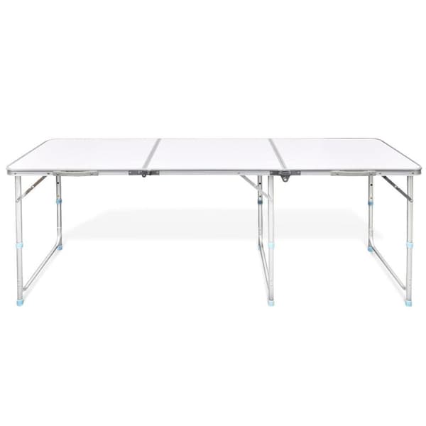 vidaXL Hopfällbart campingbord med justerbar höjd Aluminium 180 x 60 cm