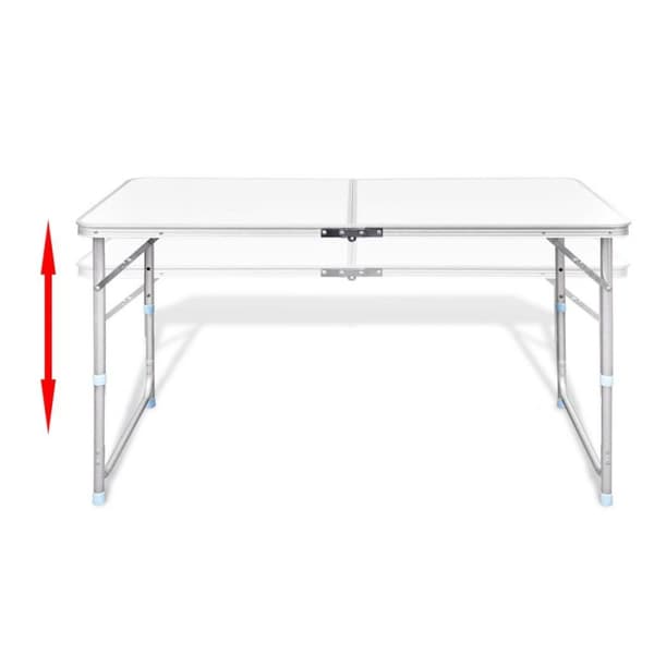vidaXL Sammenleggbart campingbord med 4 krakker aluminium 120x60 cm