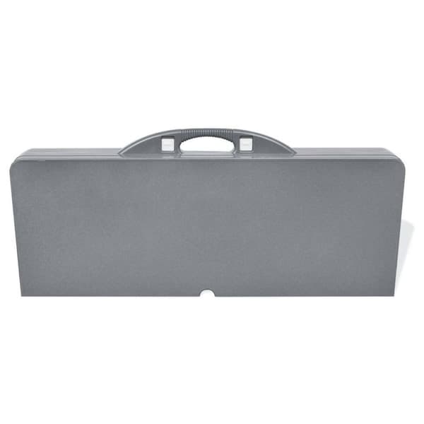 vidaXL Foldbart campingbordsæt med 4 taburetter i aluminium, ekstra let, grå