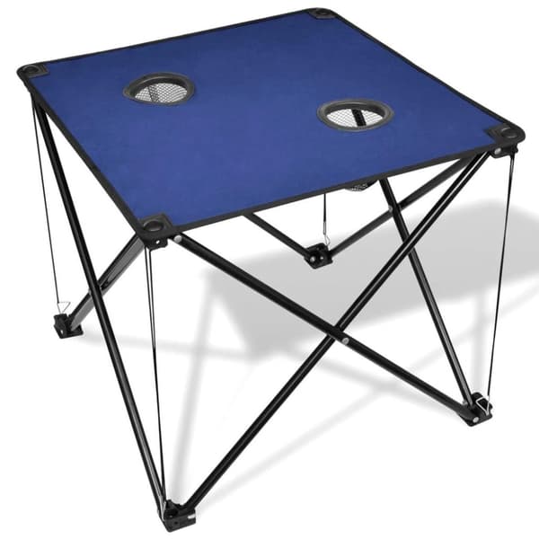 vidaXL Campingbord hopfällbar blå