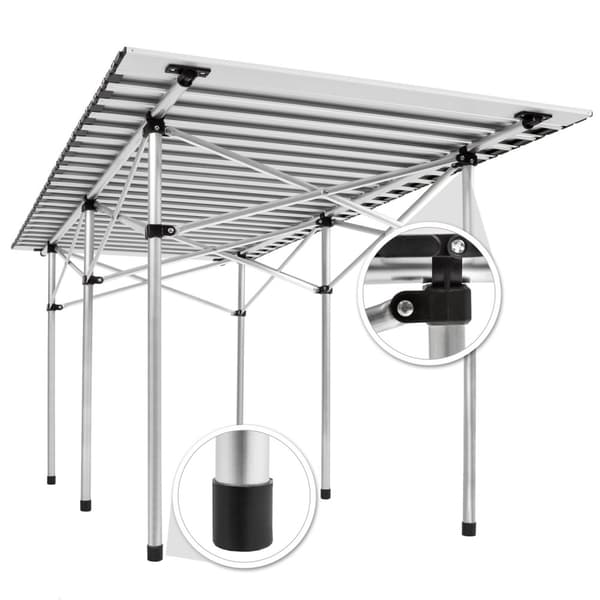 Campingbord Aluminium 140x70x70 cm foldbar - grå