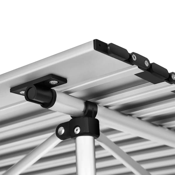 Campingbord, aluminium 70x70x70cm foldbar - grå