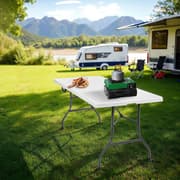 Campingbord foldbar hvid 183x76x74cm - hvid