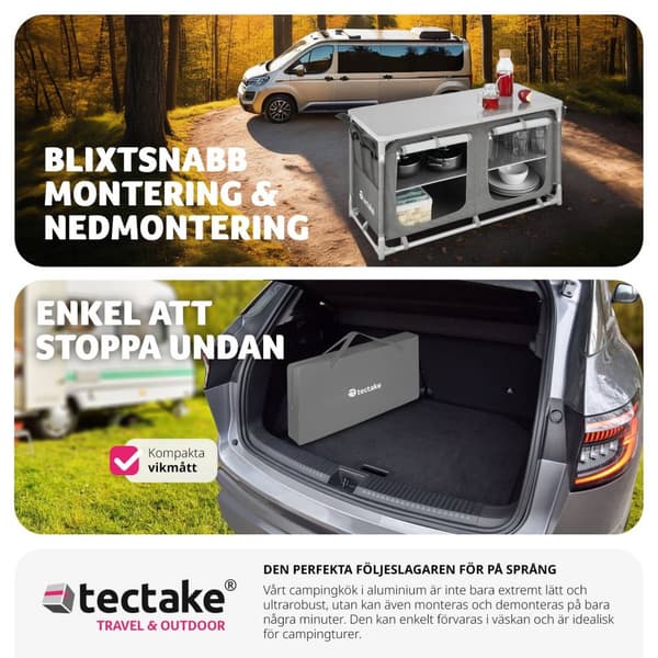 Campingkök Bekvämlighet med 4 fack - grå