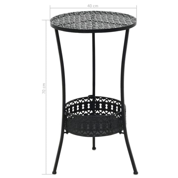 vidaXL Bistropöytä musta 40x70 cm metalli