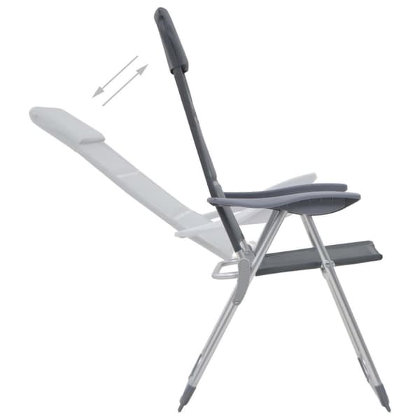 vidaXL campingstole 2 stk. aluminium 58 x 69 x 111 cm grå