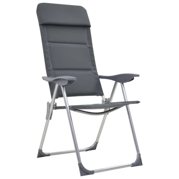 vidaXL campingstole 2 stk. aluminium 58 x 69 x 111 cm grå