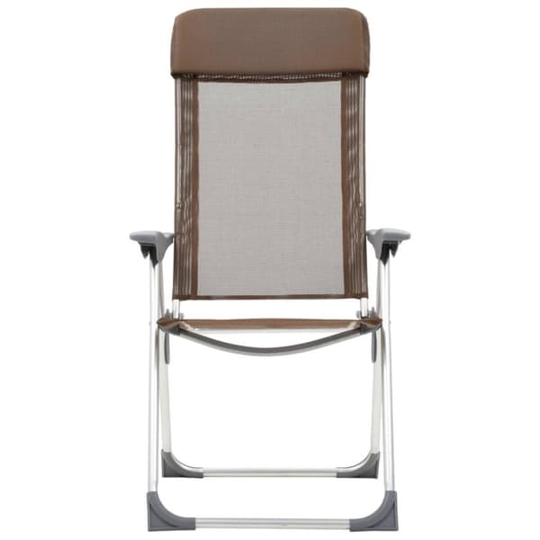 vidaXL foldbare campingstole 2 stk. aluminium brun