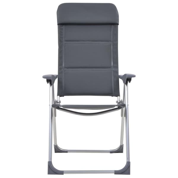 vidaXL Campingstolar 2 st grå 58x69x111 cm aluminium