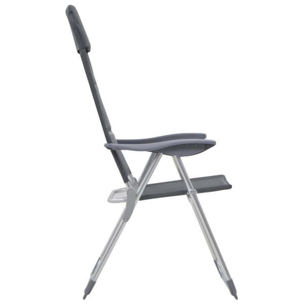 vidaXL Campingstolar 2 st grå 58x69x111 cm aluminium