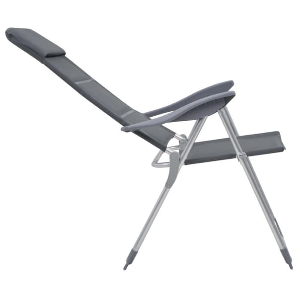 vidaXL Campingstolar 2 st grå 58x69x111 cm aluminium