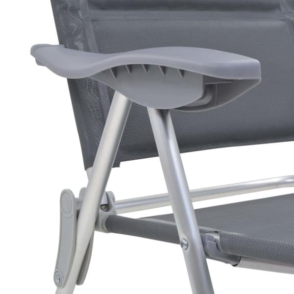 vidaXL Campingstolar 2 st grå 58x69x111 cm aluminium