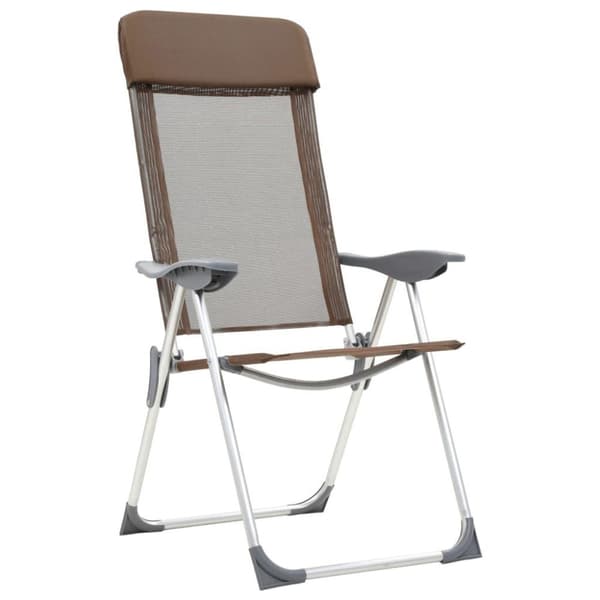 vidaXL Hopfällbara campingstolar 2 st aluminium brun