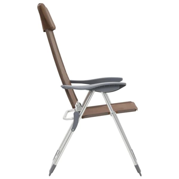 vidaXL Hopfällbara campingstolar 2 st aluminium brun