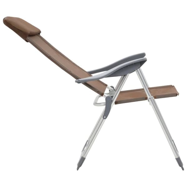 vidaXL Hopfällbara campingstolar 2 st aluminium brun