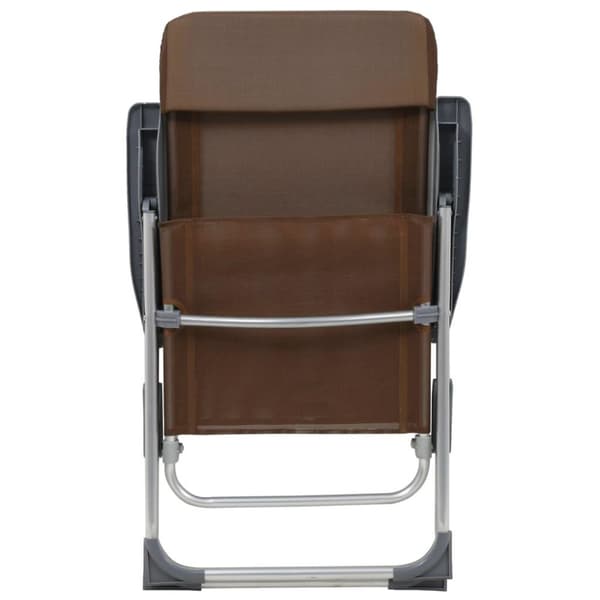 vidaXL Hopfällbara campingstolar 2 st aluminium brun