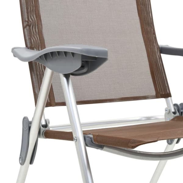 vidaXL Hopfällbara campingstolar 2 st aluminium brun