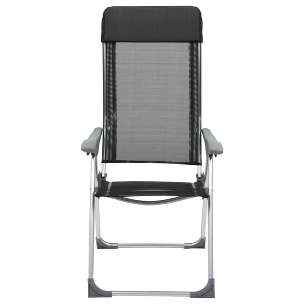 vidaXL Hopfällbara campingstolar 2 st aluminium svart