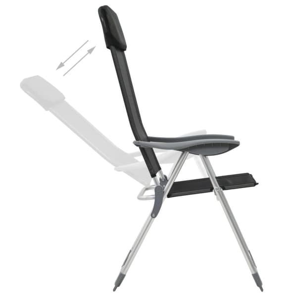 vidaXL Hopfällbara campingstolar 2 st aluminium svart