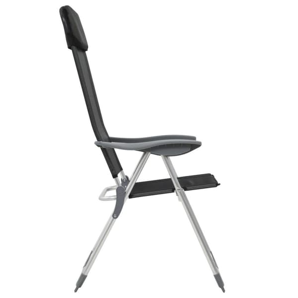 vidaXL Hopfällbara campingstolar 2 st aluminium svart